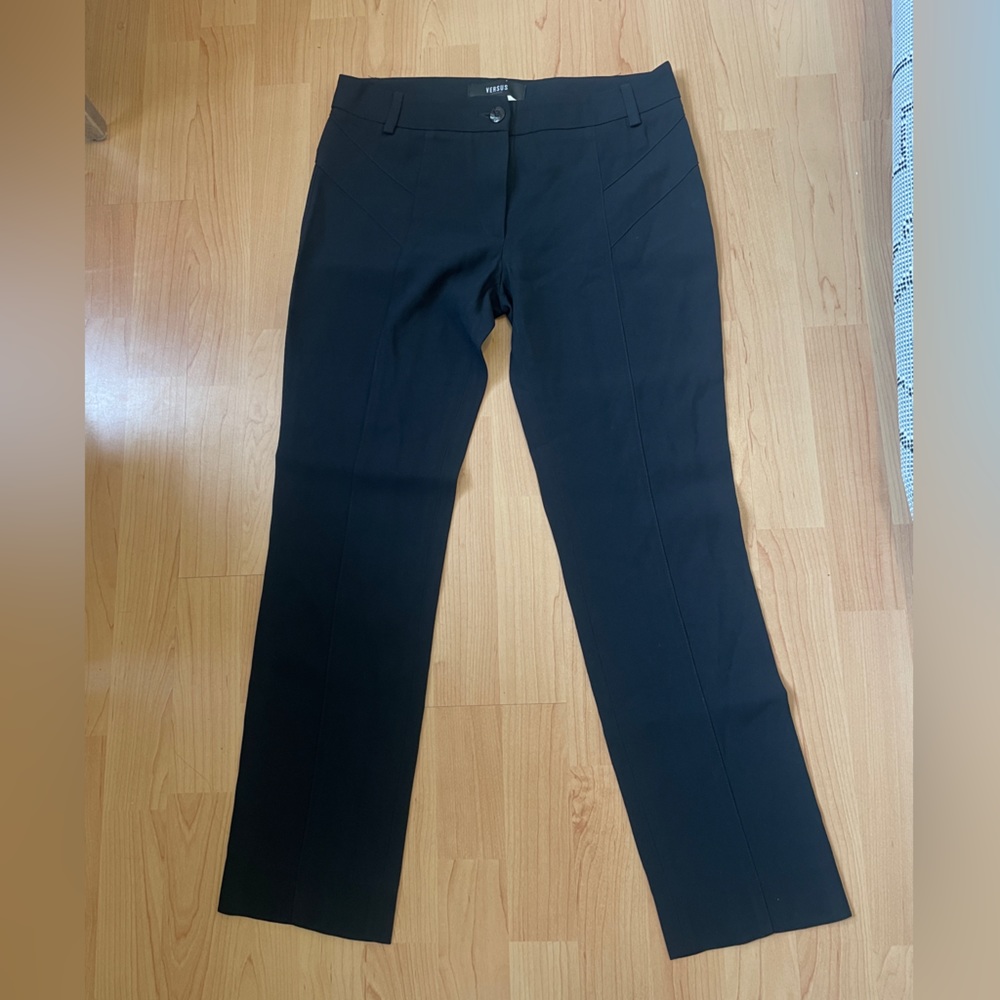 versus black pants made in italy